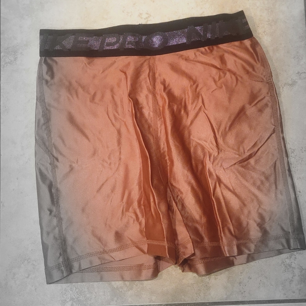 Nike Orange and Black Athletic Shorts